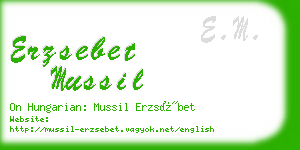 erzsebet mussil business card